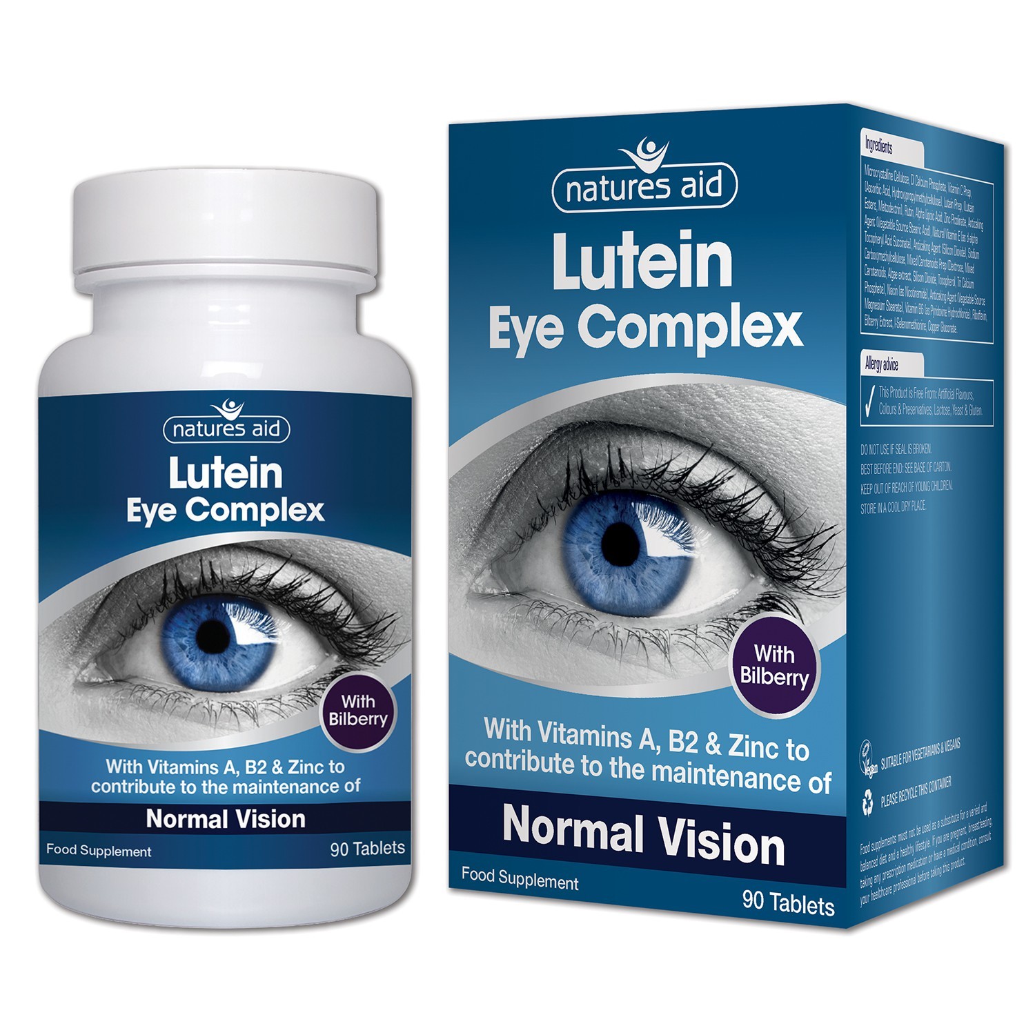 Natures Aid Lutein Eye Complex With 10mg Lutein, Bilberry And Alpha Lipoic Acid