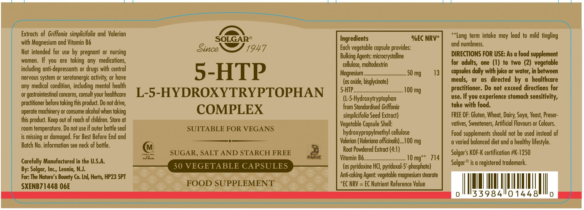 Solgar ﻿5-Htp (L-5-Hydroxytryptophan)