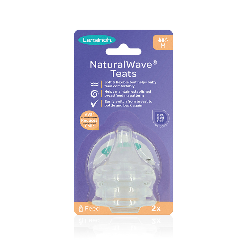 Lansinoh Natural Wave Teat Medium Flow 2pk